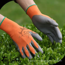 SRSAFETY 13G seamless knitted pu light garden gloves rubber gloves